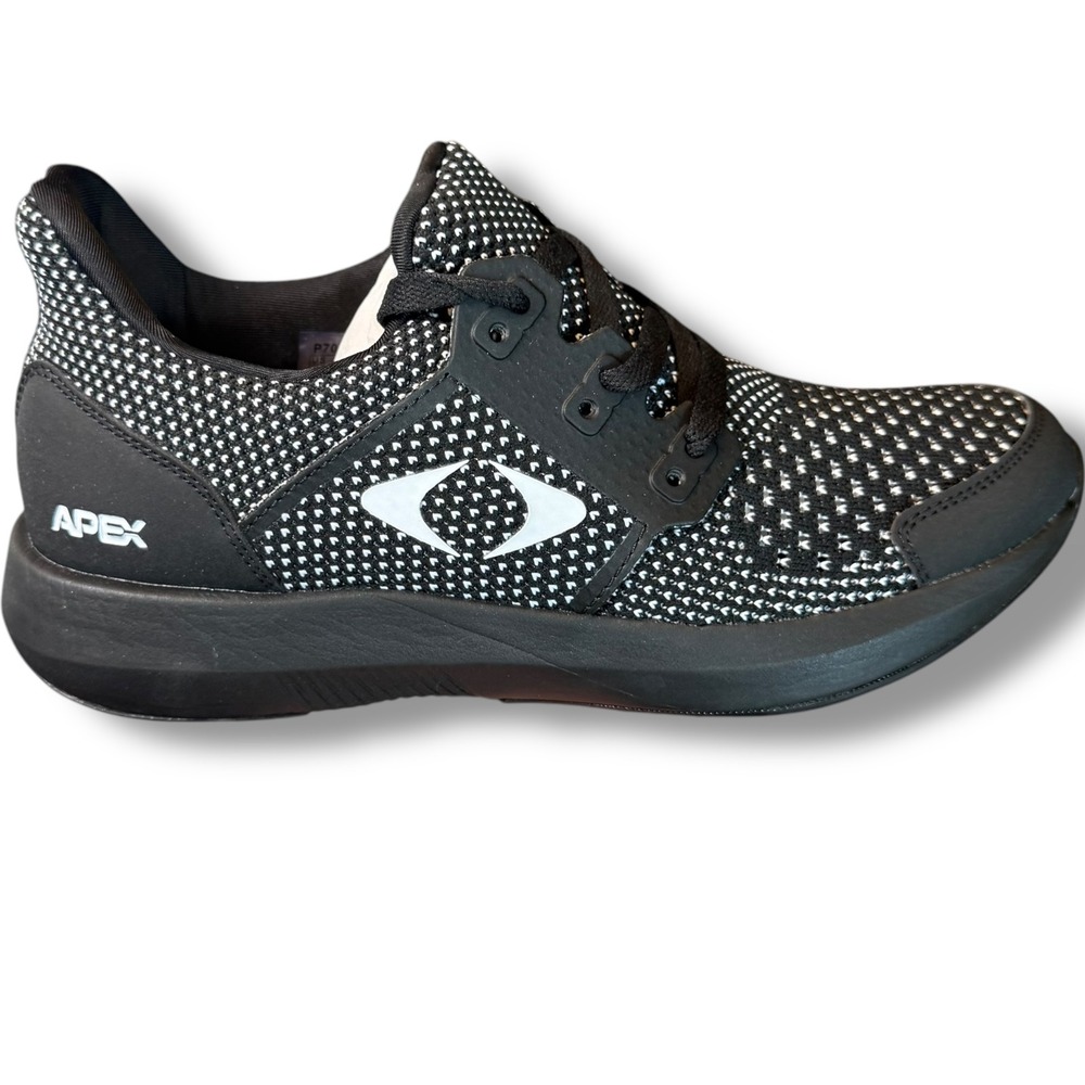 NIB Apex Black Sneakers Breathable, cushioned Lightweight Walking Shoes Size 8